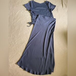 Crescent Satin Skirt Set